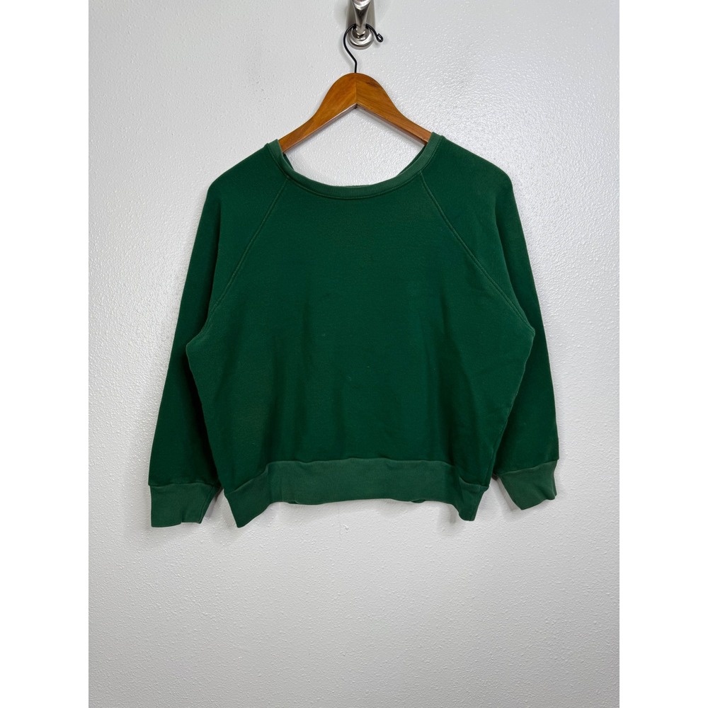 Reformation Jeans Green Raglan Crewneck Sweatshirt Large Sustainable Pullover
